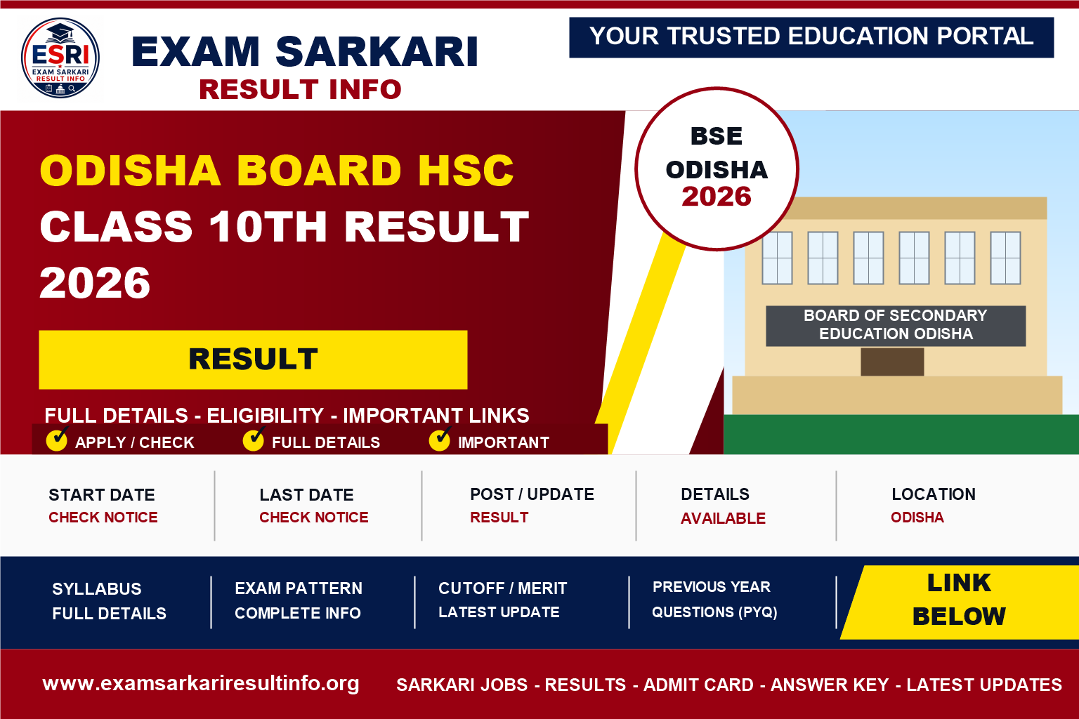 Odisha Board HSC Class 10th Result 2026: BSE Odisha Board Result Check | bseodisha.ac.in post details image